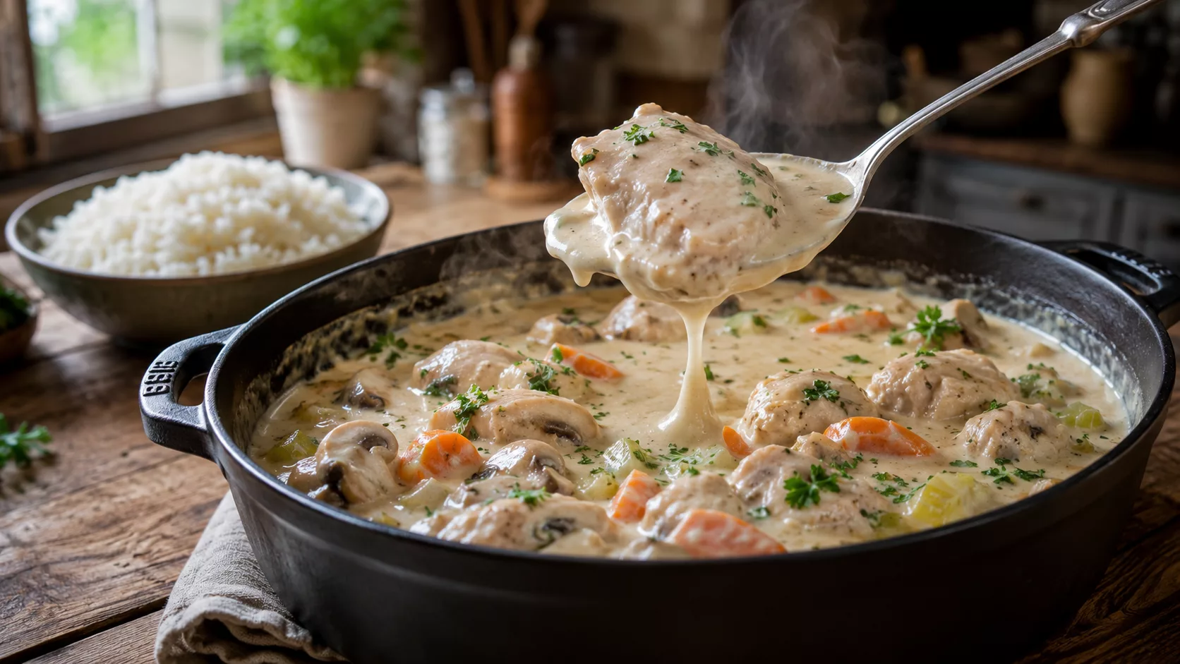 Cette blanquette de poulet ultra fondante risque bien de détrôner toutes vos recettes familiales 1 Cette blanquette de poulet ultra fondante risque bien de détrôner toutes vos recettes familiales