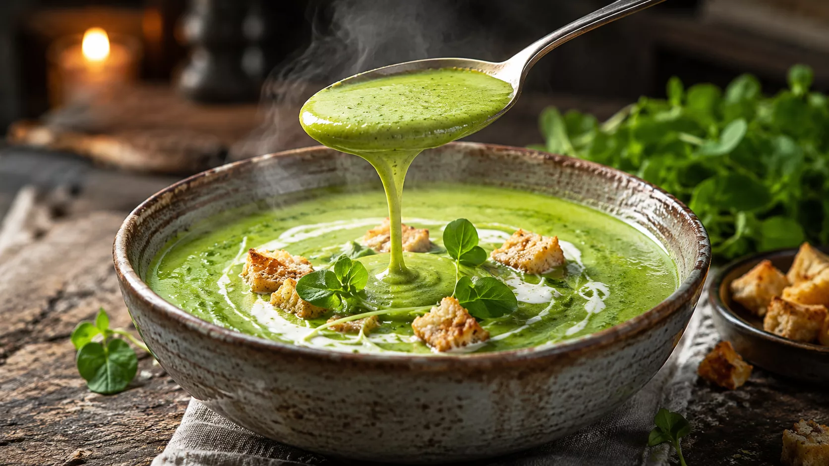 Cette soupe de cresson veloutée et parfumée qui réchauffe instantanément les soirées fraîches 9 Cette soupe de cresson veloutée et parfumée qui réchauffe instantanément les soirées fraîches
