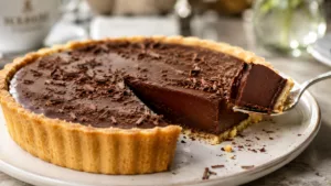 Cette tarte au chocolat noir intensément fondante fait toujours son petit effet à table 3 Cette tarte au chocolat noir intensément fondante fait toujours son petit effet à table