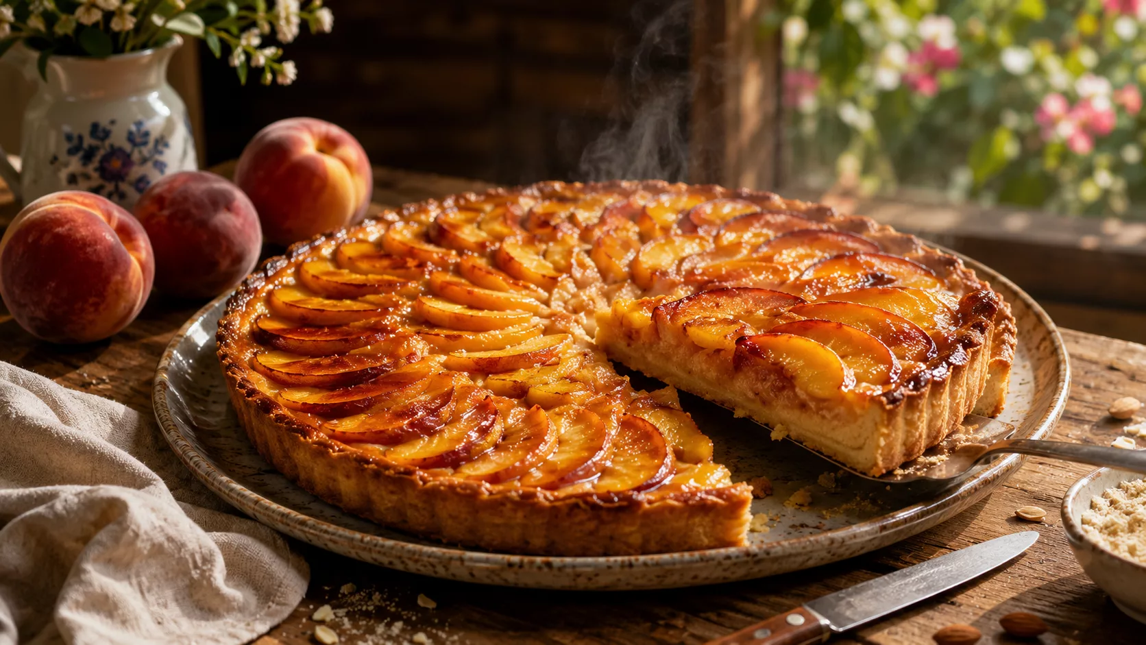 Cette tarte aux pêches fondante qui sent l’été dès la sortie du four 9 Cette tarte aux pêches fondante qui sent l’été dès la sortie du four
