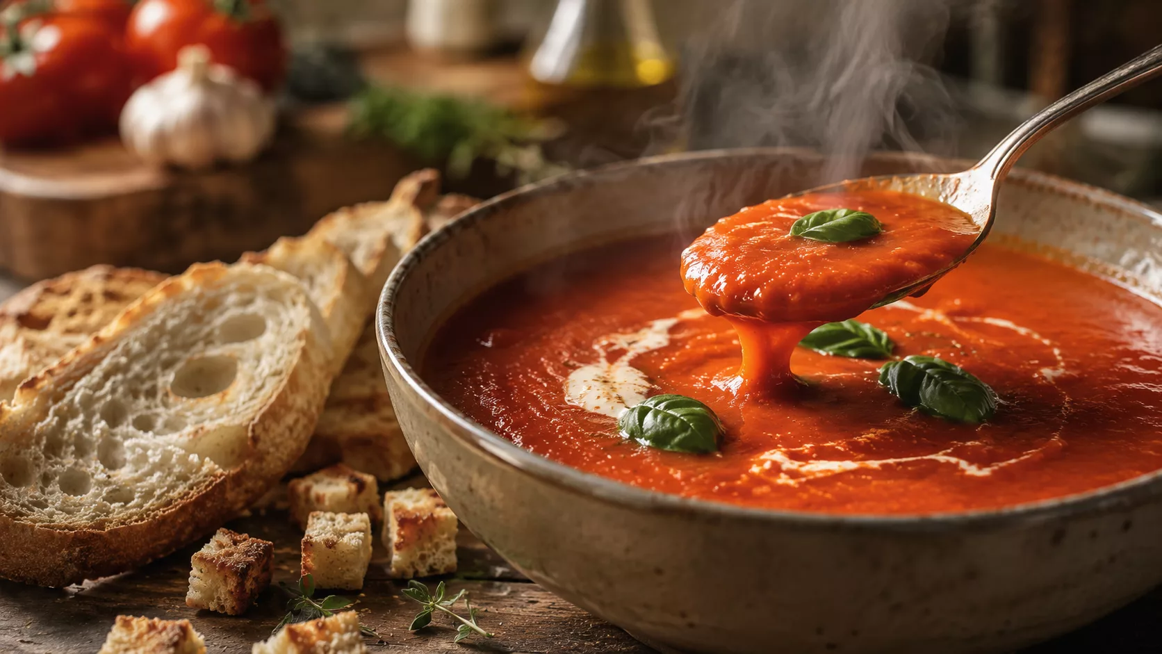 La soupe de tomate rapide qui réchauffe instantanément les soirées pressées 9 La soupe de tomate rapide qui réchauffe instantanément les soirées pressées