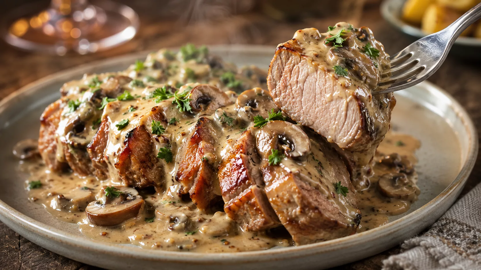 Le filet mignon de porc à la sauce aux champignons qui fait toujours son petit effet à table 10 Le filet mignon de porc à la sauce aux champignons qui fait toujours son petit effet à table