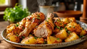 Les cuisses de poulet au Airfryer qui rendent les pommes de terre incroyablement croustillantes 3 Les cuisses de poulet au Airfryer qui rendent les pommes de terre incroyablement croustillantes