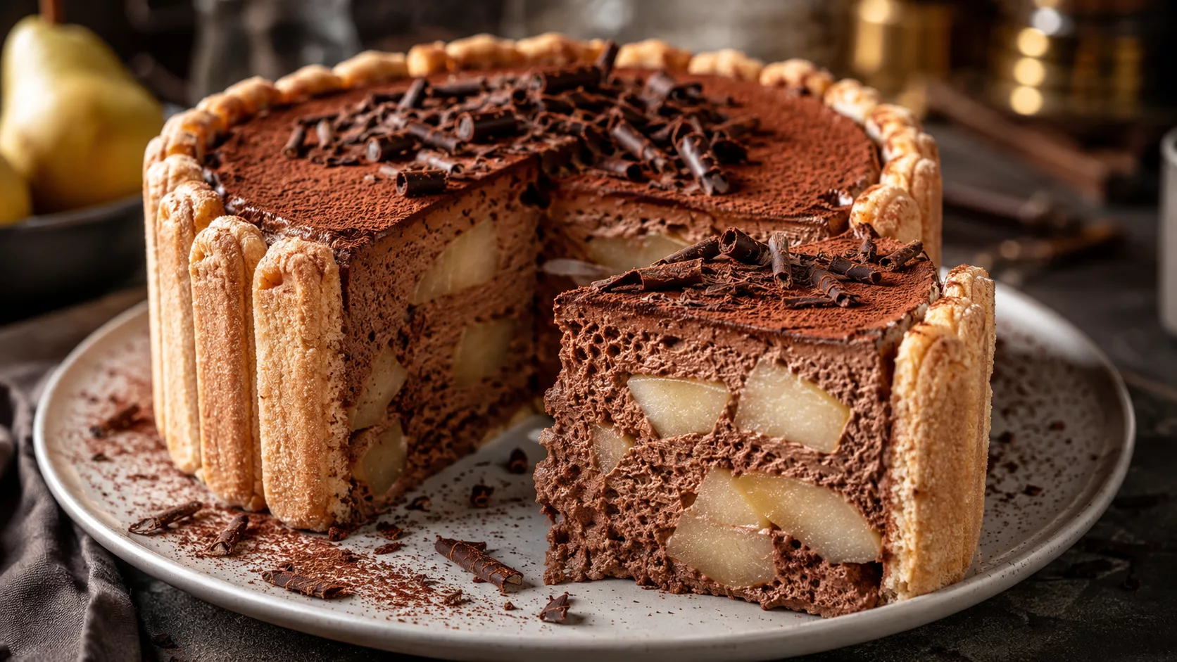 La charlotte poire chocolat facile qui fait toujours sensation 8 La charlotte poire chocolat facile qui fait toujours sensation