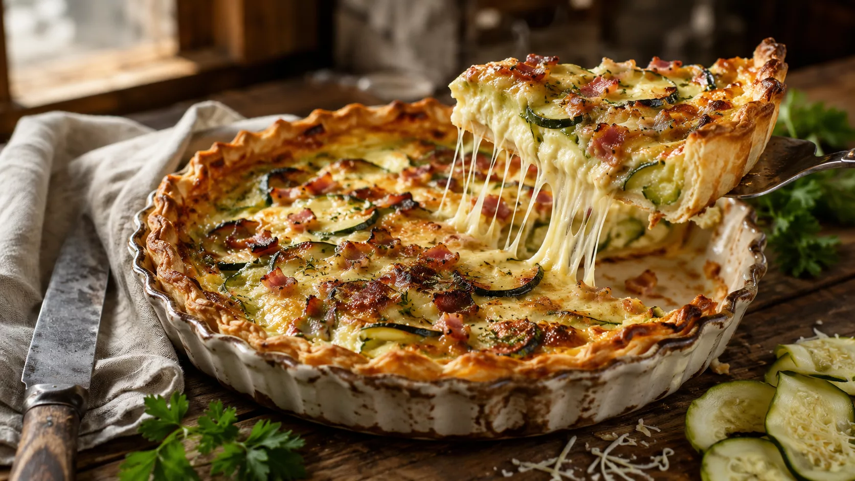 La tarte aux courgettes et lardons qui fait toujours l'unanimité 2 La tarte aux courgettes et lardons qui fait toujours l'unanimité