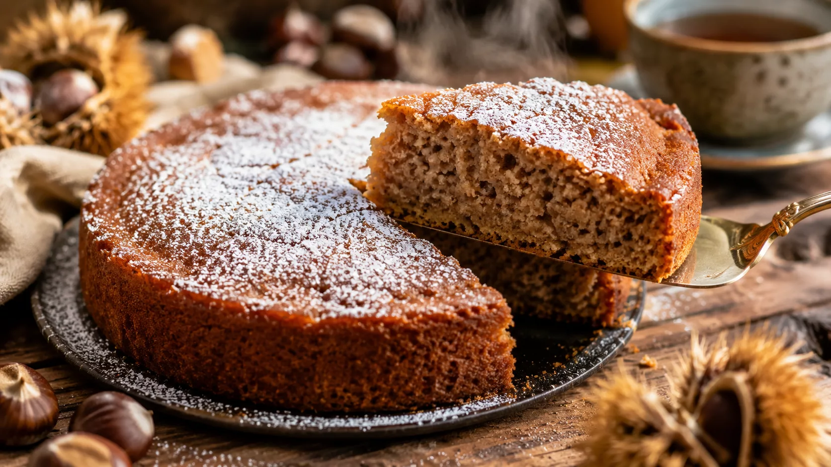 Le gâteau moelleux à la farine de châtaigne qui fond en bouche 2 Le gâteau moelleux à la farine de châtaigne qui fond en bouche
