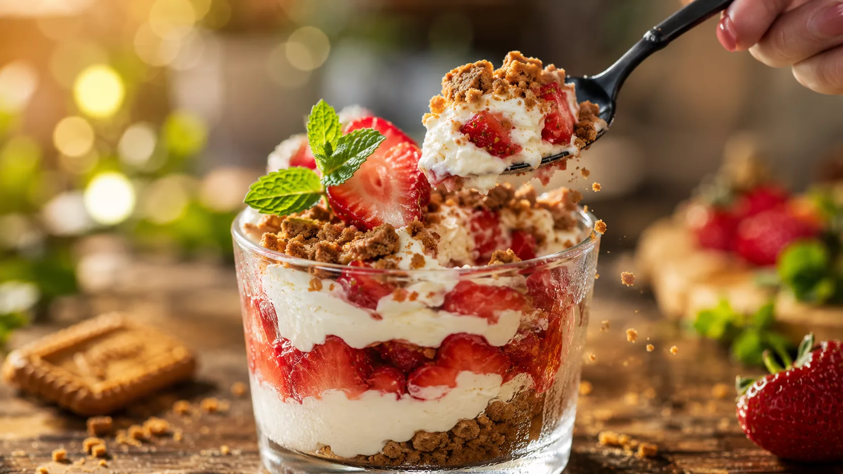 Le tiramisu fraises et spéculoos qui fait toujours sensation à table