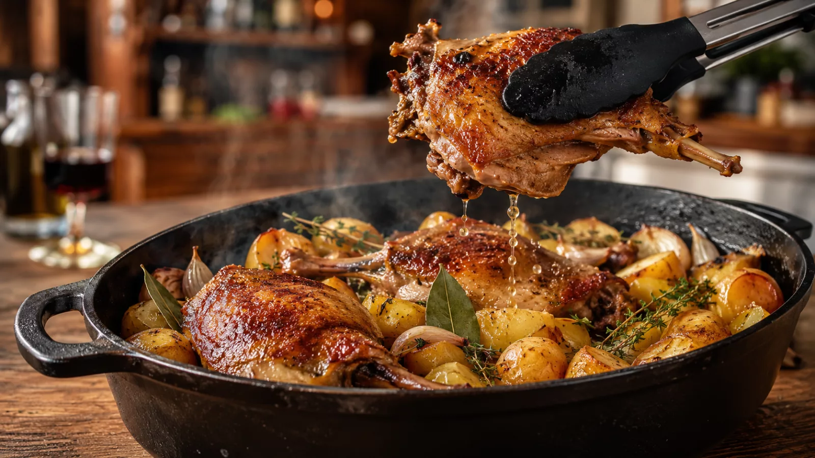 Cocotte de cuisses de canard au four avec pommes de terre 1 Cocotte de cuisses de canard au four avec pommes de terre