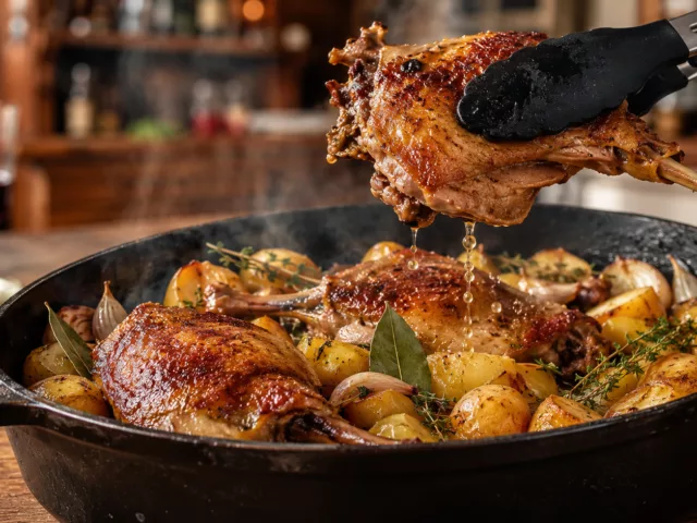 Cocotte de cuisses de canard au four avec pommes de terre 3 Cocotte de cuisses de canard au four avec pommes de terre