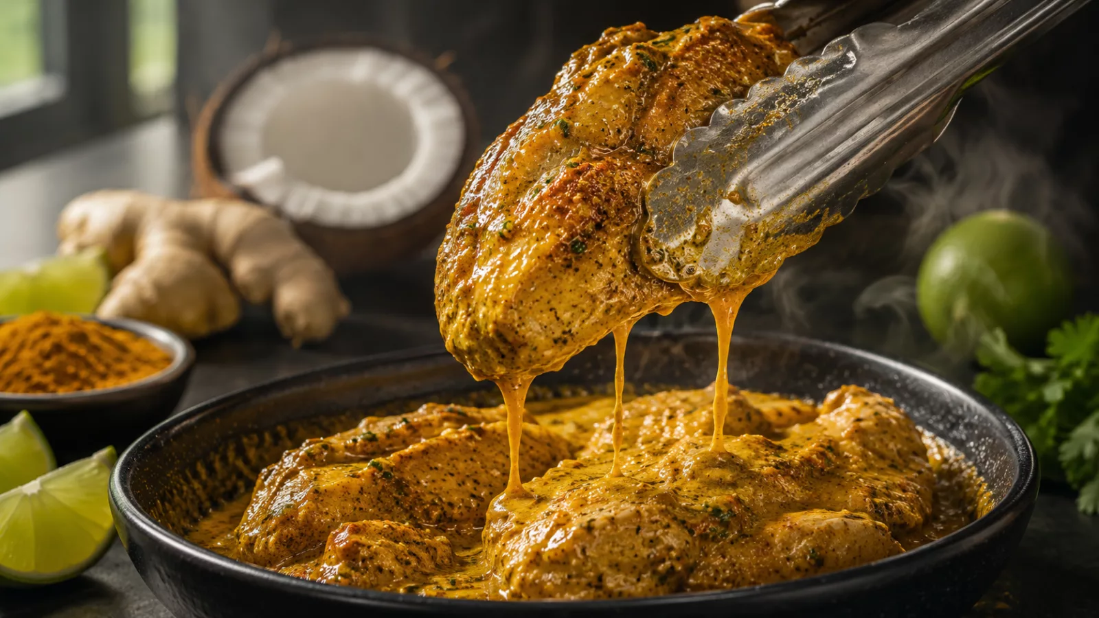 La marinade de poulet au curry et lait de coco qui rend chaque bouchée incroyablement fondante 1 La marinade de poulet au curry et lait de coco qui rend chaque bouchée incroyablement fondante