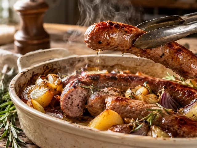 La saucisse au four fondante et dorée 4 La saucisse au four fondante et dorée