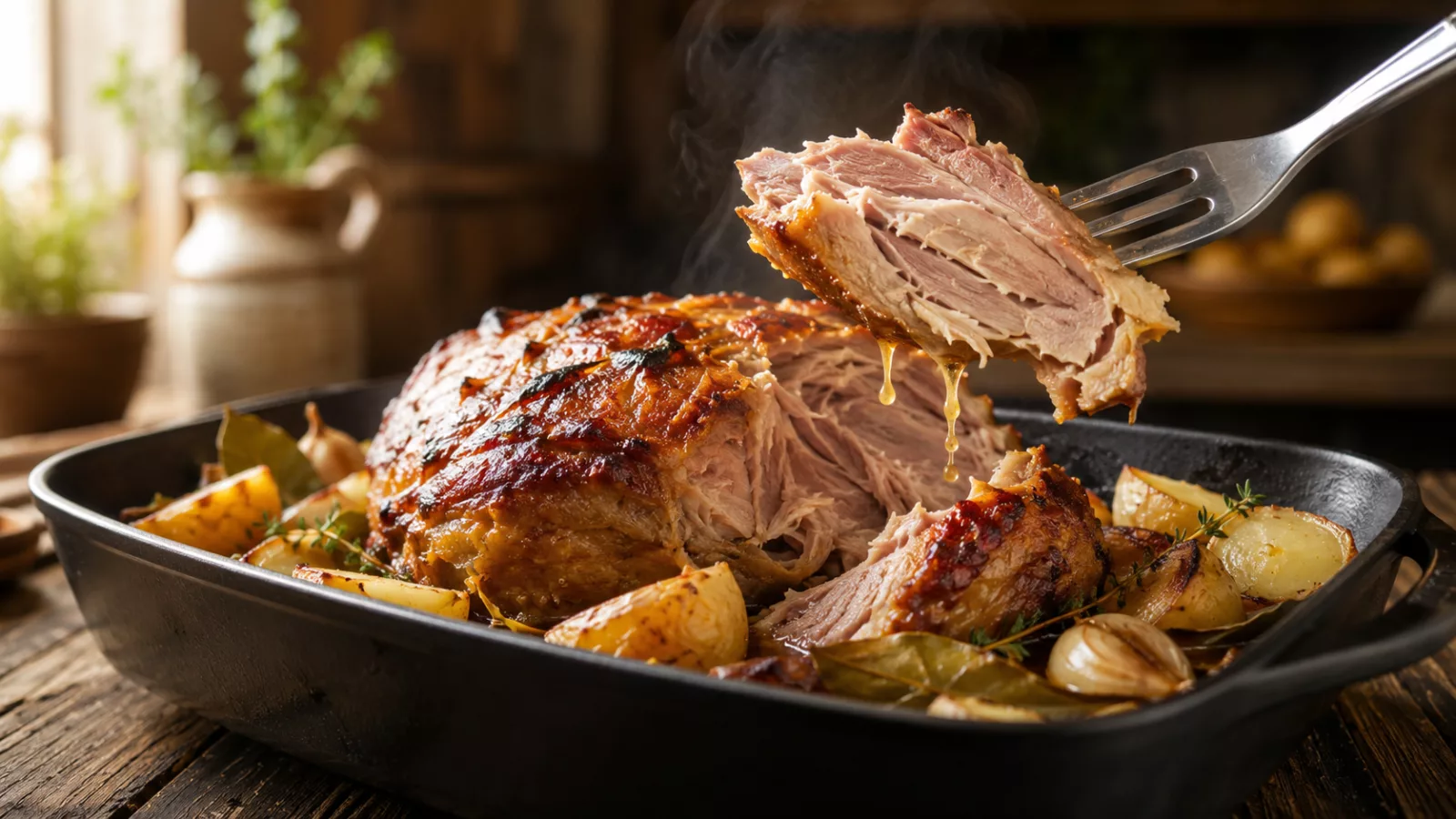 Palette de porc demi sel rotie au four 1 Palette de porc demi sel rotie au four