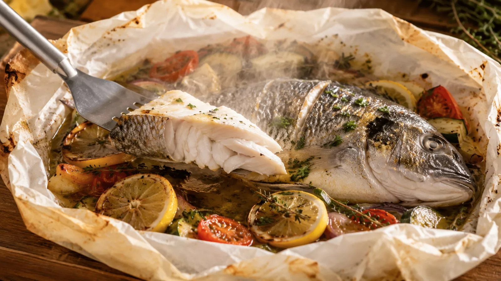 Papillote de dorade grise au four 1 Papillote de dorade grise au four