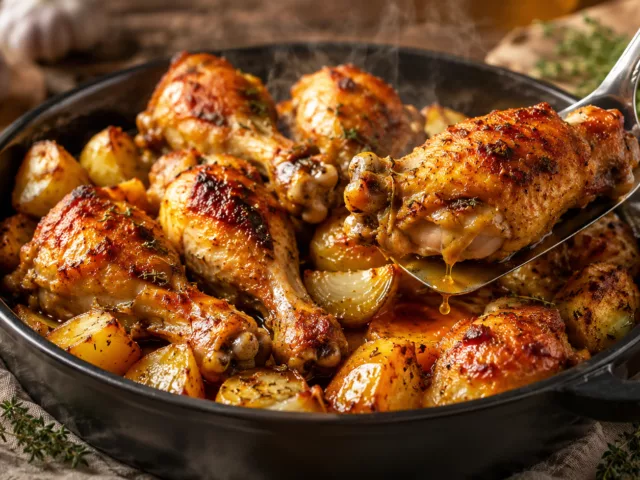 Pilon de poulet au curry au four et pomme de terre 3 Pilon de poulet au curry au four et pomme de terre