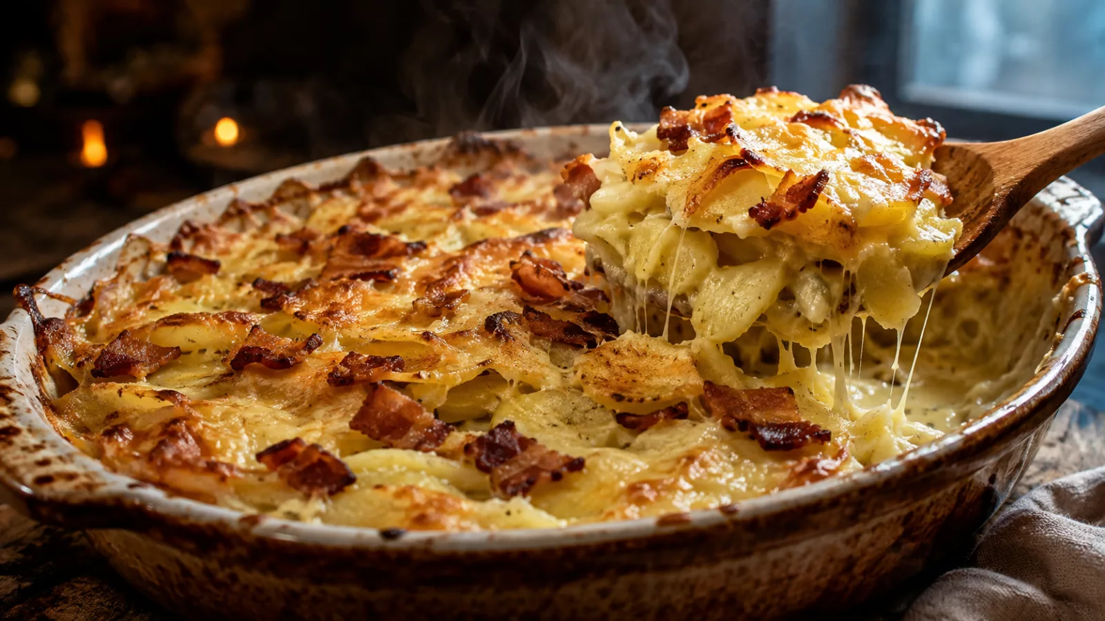 Pommes de terre aux lardons à la crème au four 1 Pommes de terre aux lardons à la crème au four