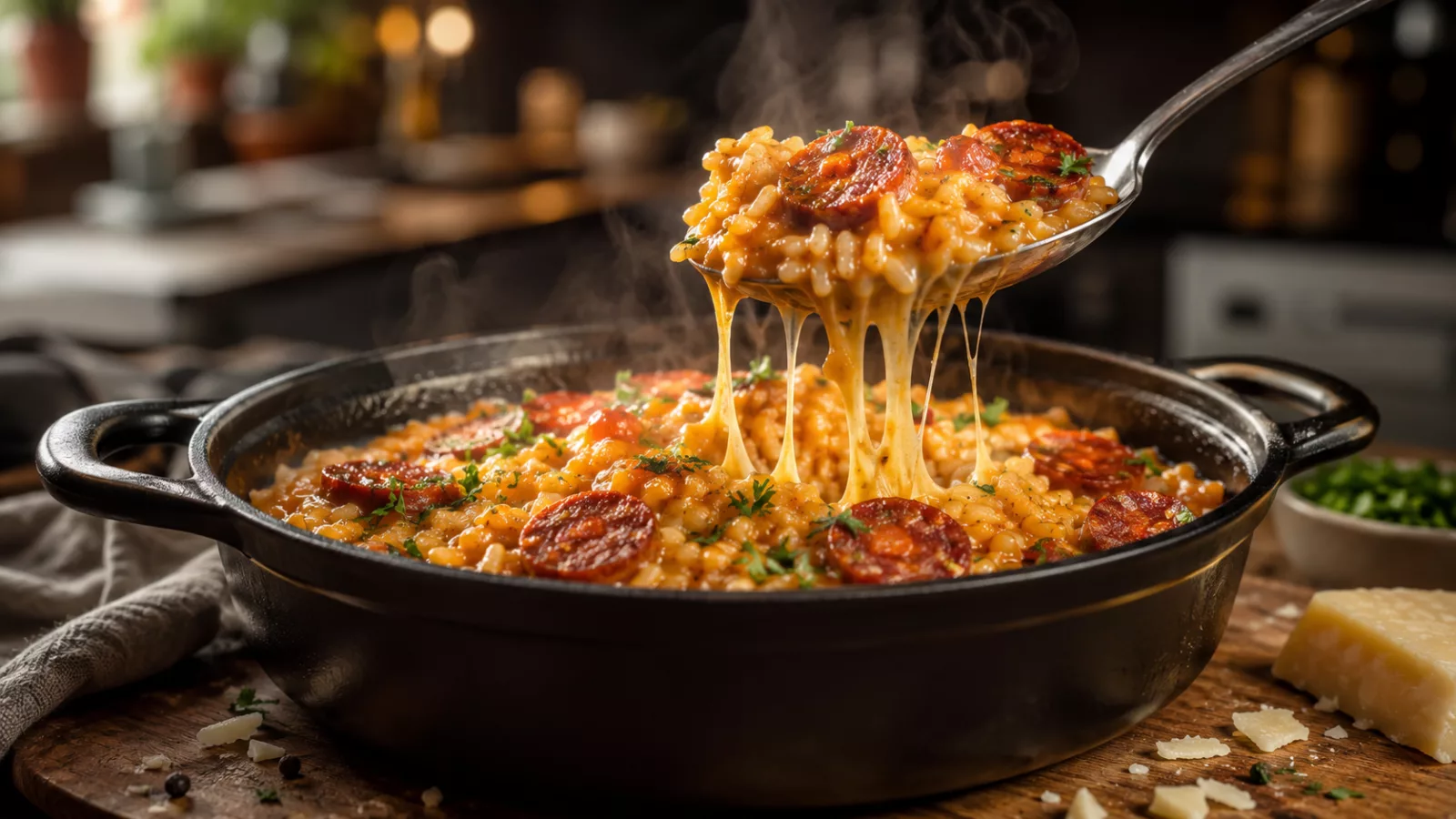 Risotto au chorizo rapide et cremeux au cookeo 1 Risotto au chorizo rapide et cremeux au cookeo