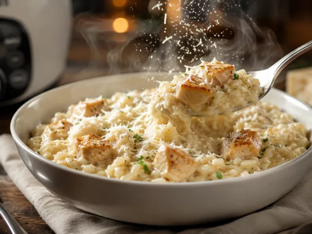 Risotto de poulet au cookeo crémeux 4 Risotto de poulet au cookeo crémeux