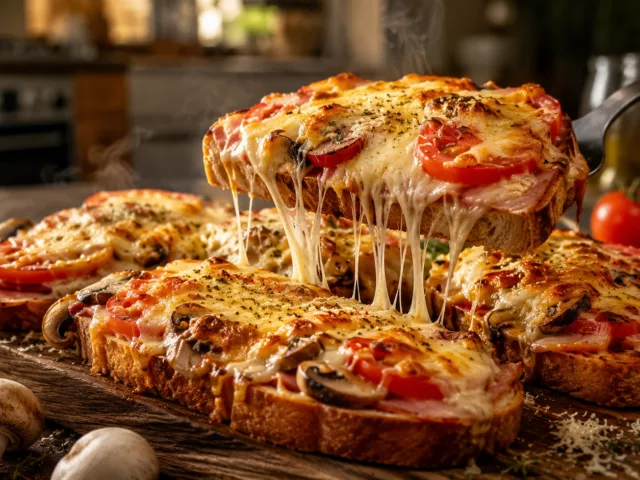 Tartine au four tomate champignon jambon fromage 4 Tartine au four tomate champignon jambon fromage