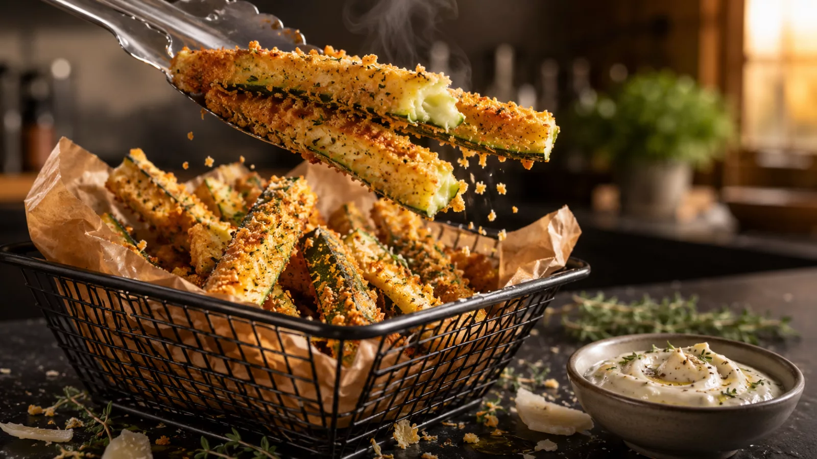 Frites de courgettes au four croustillantes 1 Frites de courgettes au four croustillantes