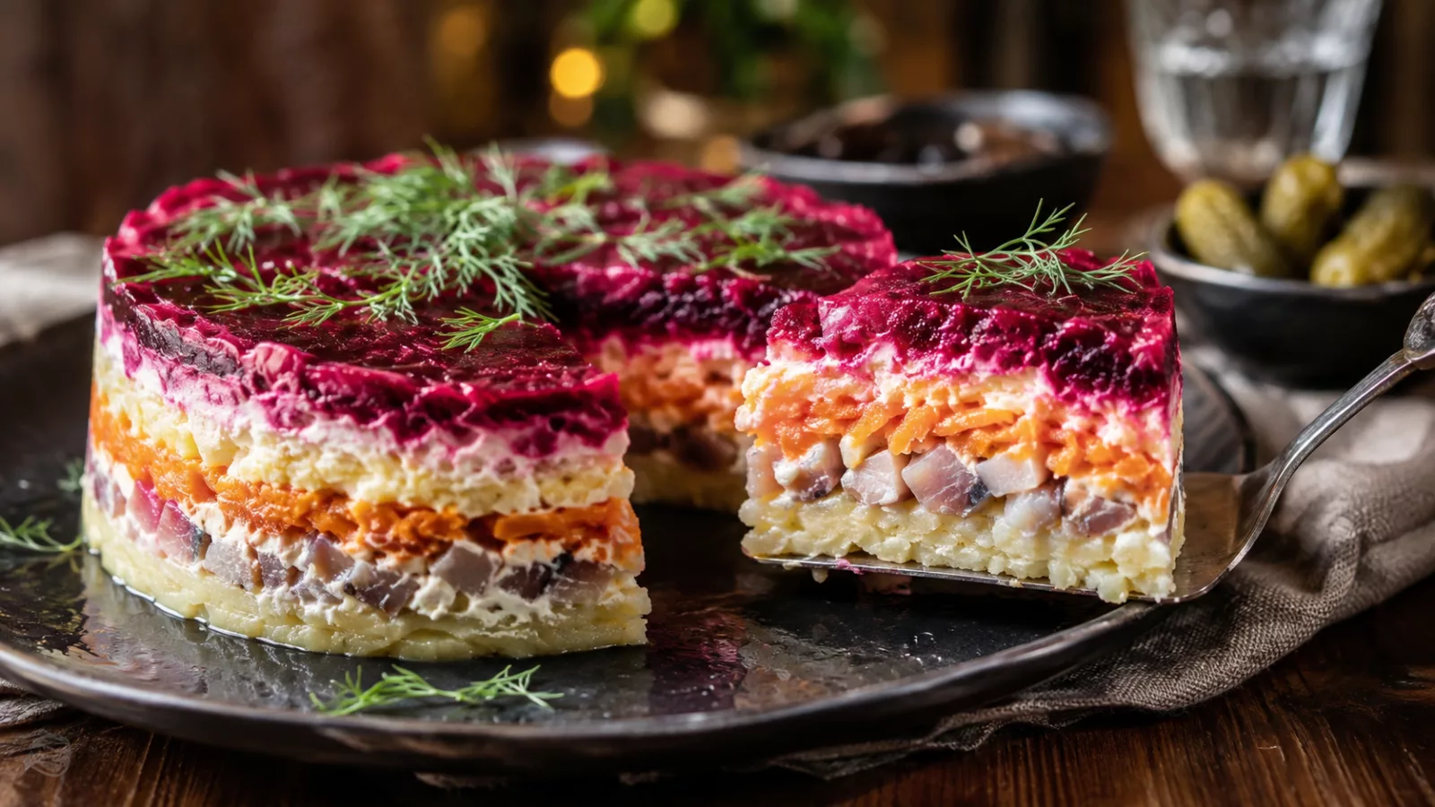 Hareng en fourrure plat russe traditionnel 1 Hareng en fourrure plat russe traditionnel