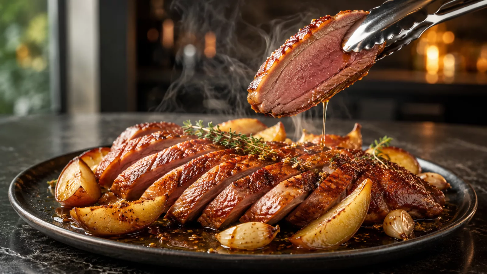 Magret de canard au poire au four simple et delicieux 1 Magret de canard au poire au four simple et delicieux