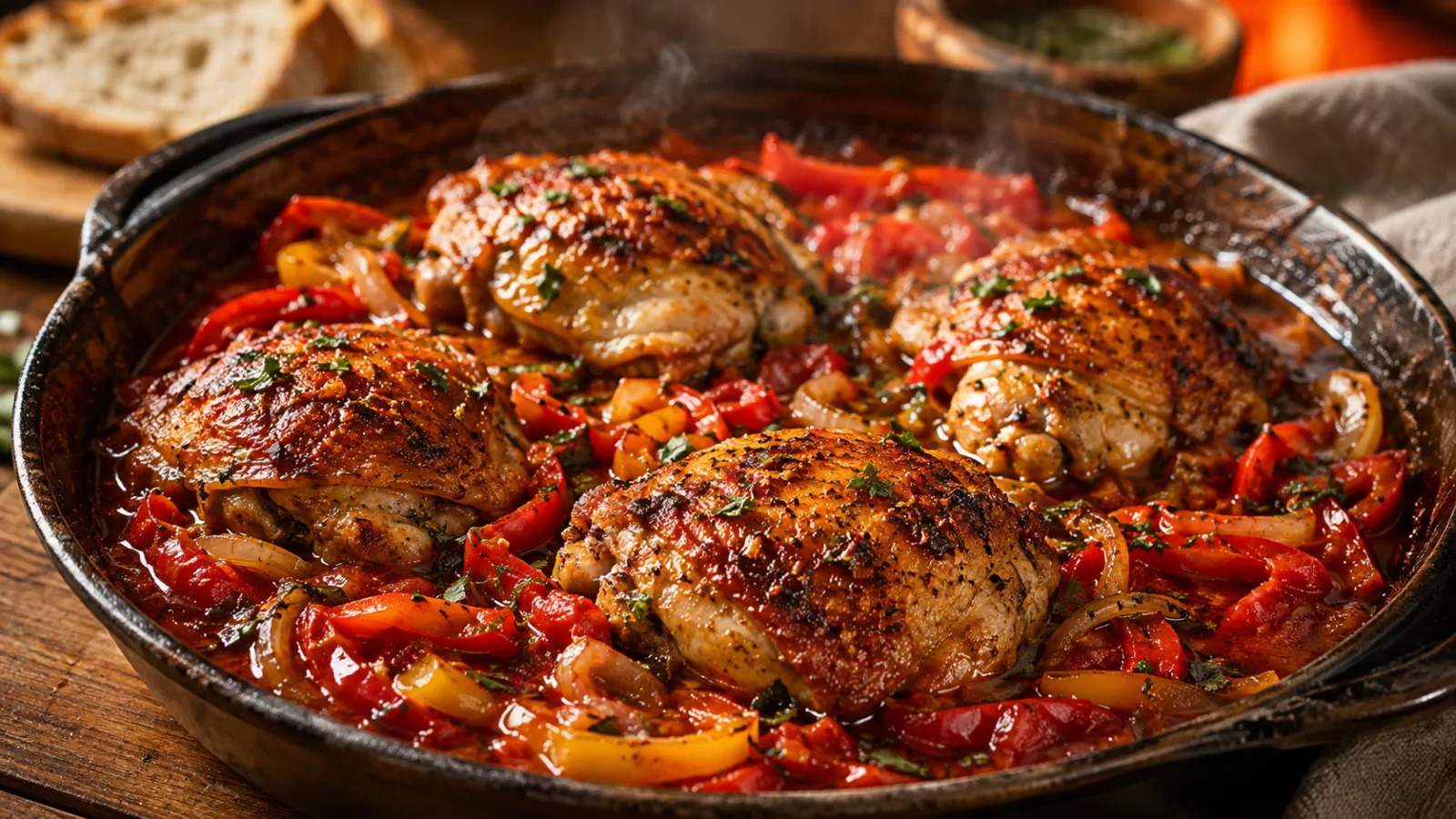Mon poulet basquaise au four facile et savoureux 1 Mon poulet basquaise au four facile et savoureux