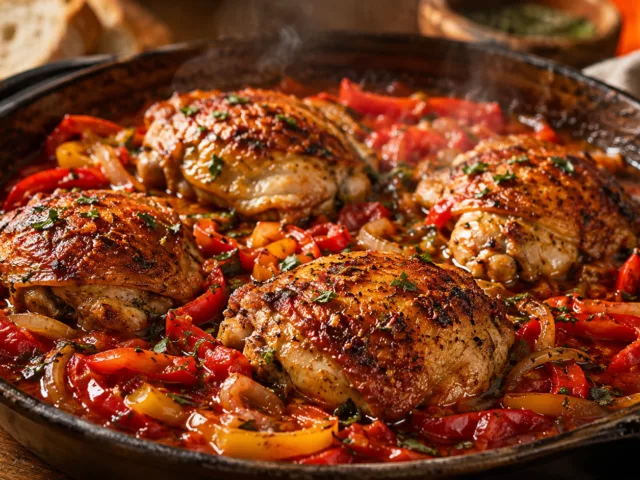 Mon poulet basquaise au four facile et savoureux 3 Mon poulet basquaise au four facile et savoureux
