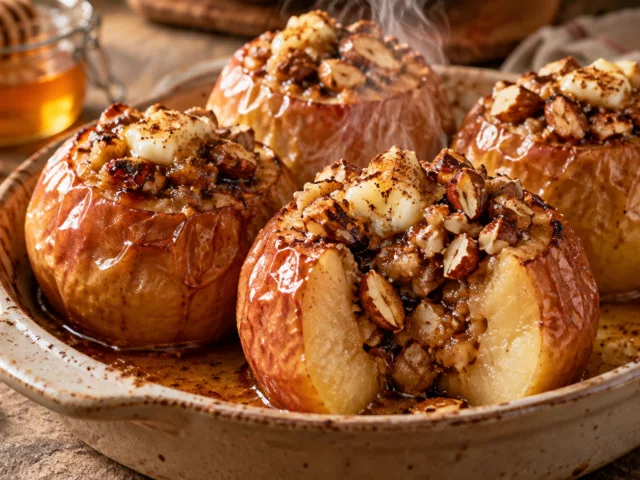 Pommes au four farcies aux amandes et au miel 2 Pommes au four farcies aux amandes et au miel