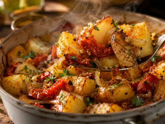 Pommes de terre au four tomate oignons fondantes et gratinées 4 Pommes de terre au four tomate oignons fondantes et gratinées