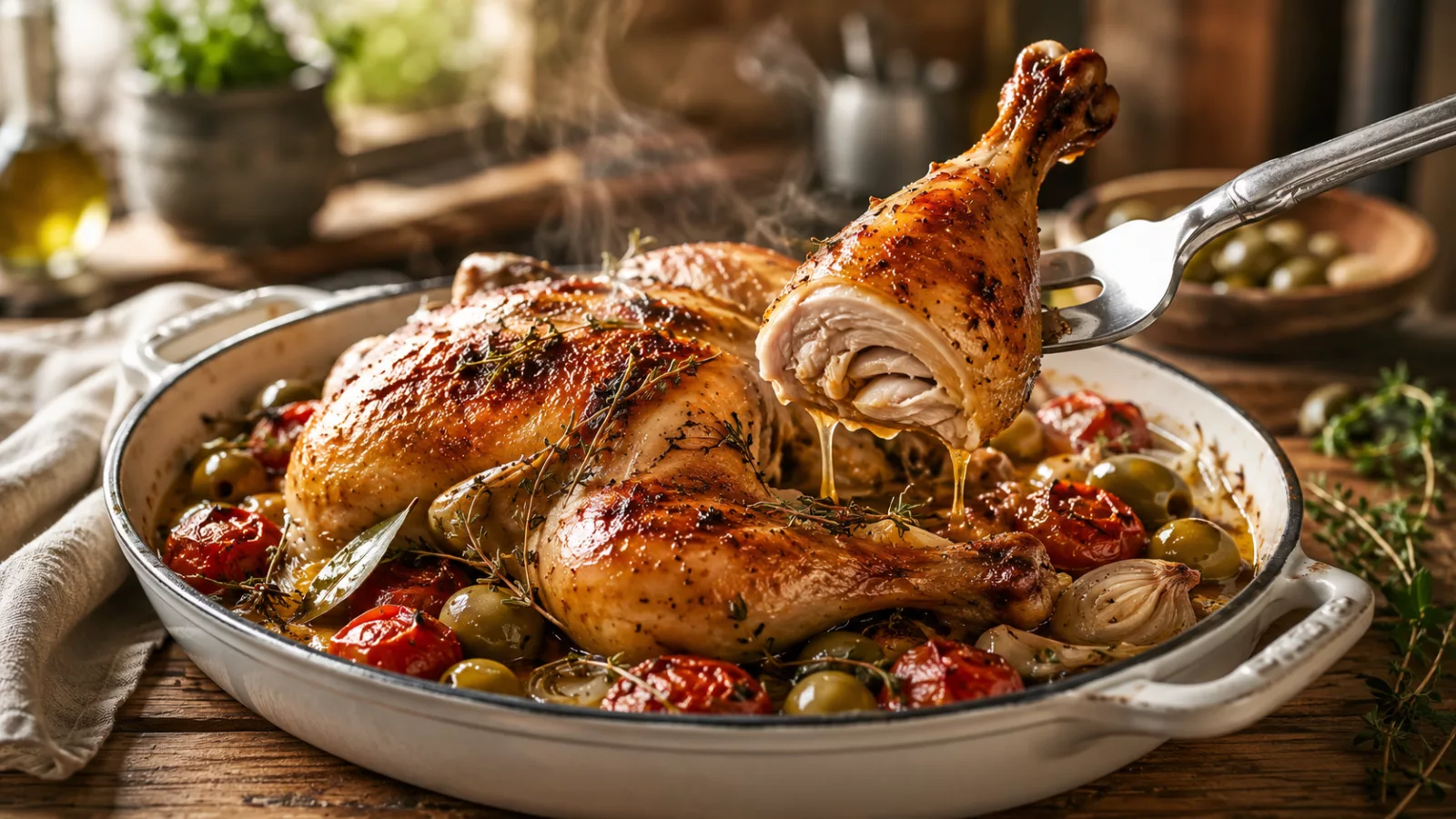 Poulet aux olives au four 1 Poulet aux olives au four