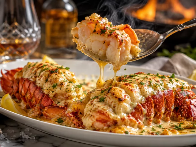 Queues de langouste au four flambées au cognac 1 Queues de langouste au four flambées au cognac