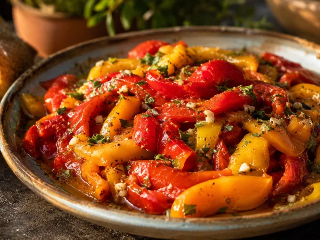 Salade de poivrons au four fondante et parfumée 4 Salade de poivrons au four fondante et parfumée
