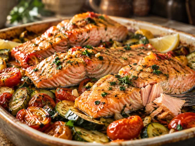 Saumon au four tomates et courgettes facile et fondant 3 Saumon au four tomates et courgettes facile et fondant