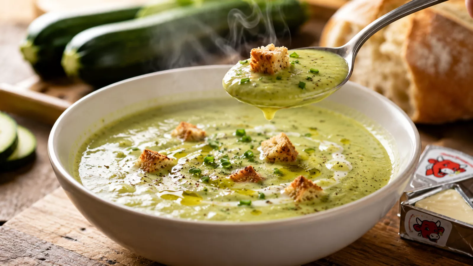 Soupe de courgettes à la vache qui rit au cookeo 1 Soupe de courgettes à la vache qui rit au cookeo