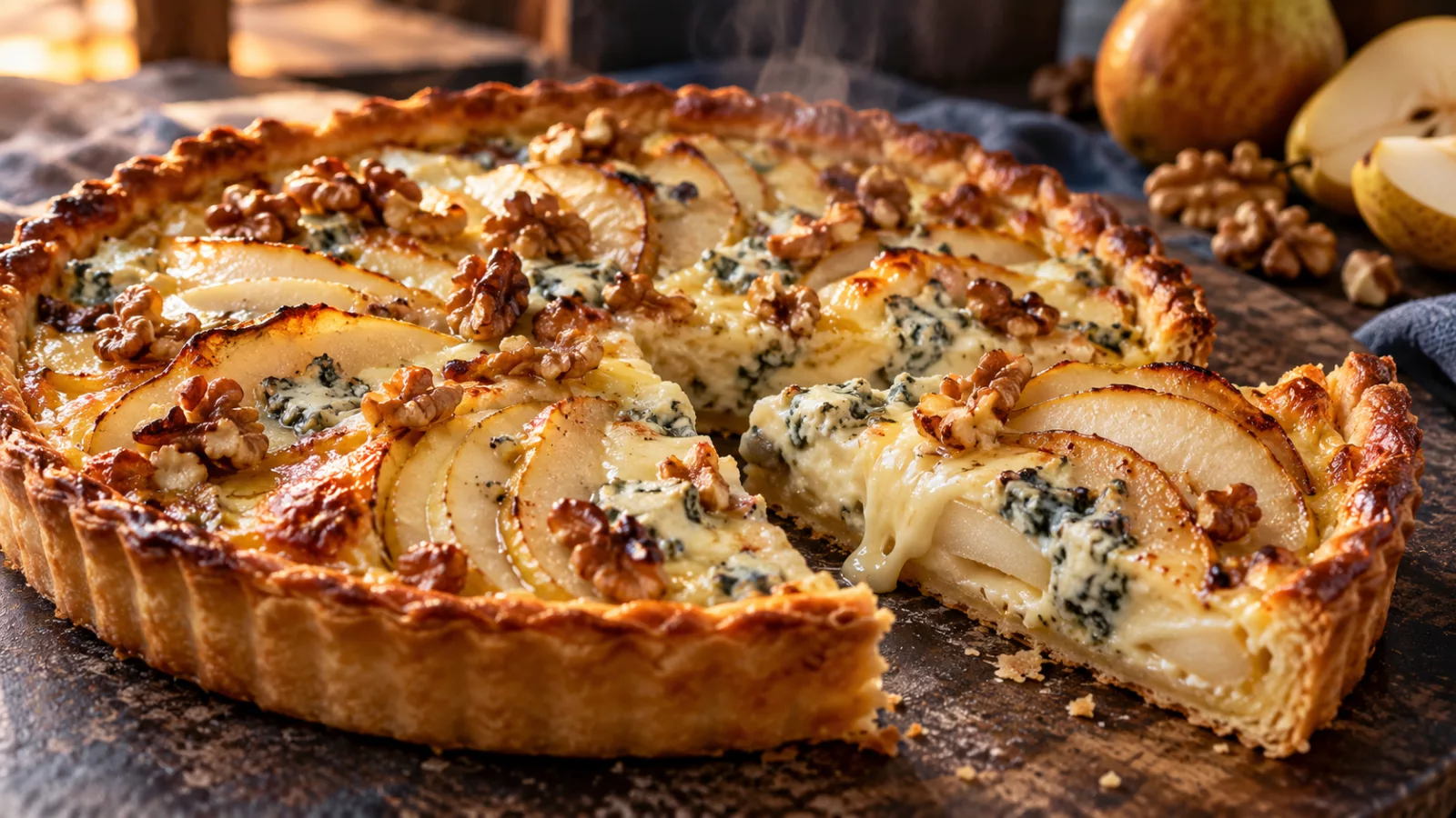 Tarte poires et fourme d ambert fondante 1 Tarte poires et fourme d ambert fondante