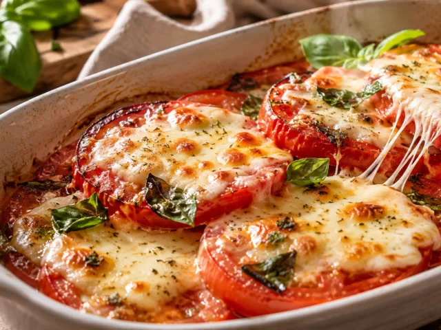 Tomates mozzarella au four fondantes et gratinées 2 Tomates mozzarella au four fondantes et gratinées