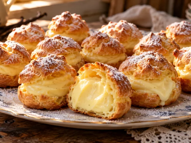 Choux fourrés à la crème façon grand mère 2 Choux fourrés à la crème façon grand mère