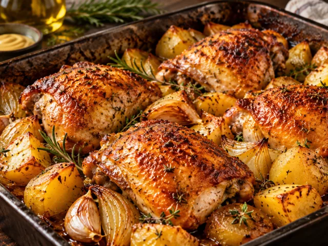 Cuisses de poulet et pommes de terre au four 2 Cuisses de poulet et pommes de terre au four