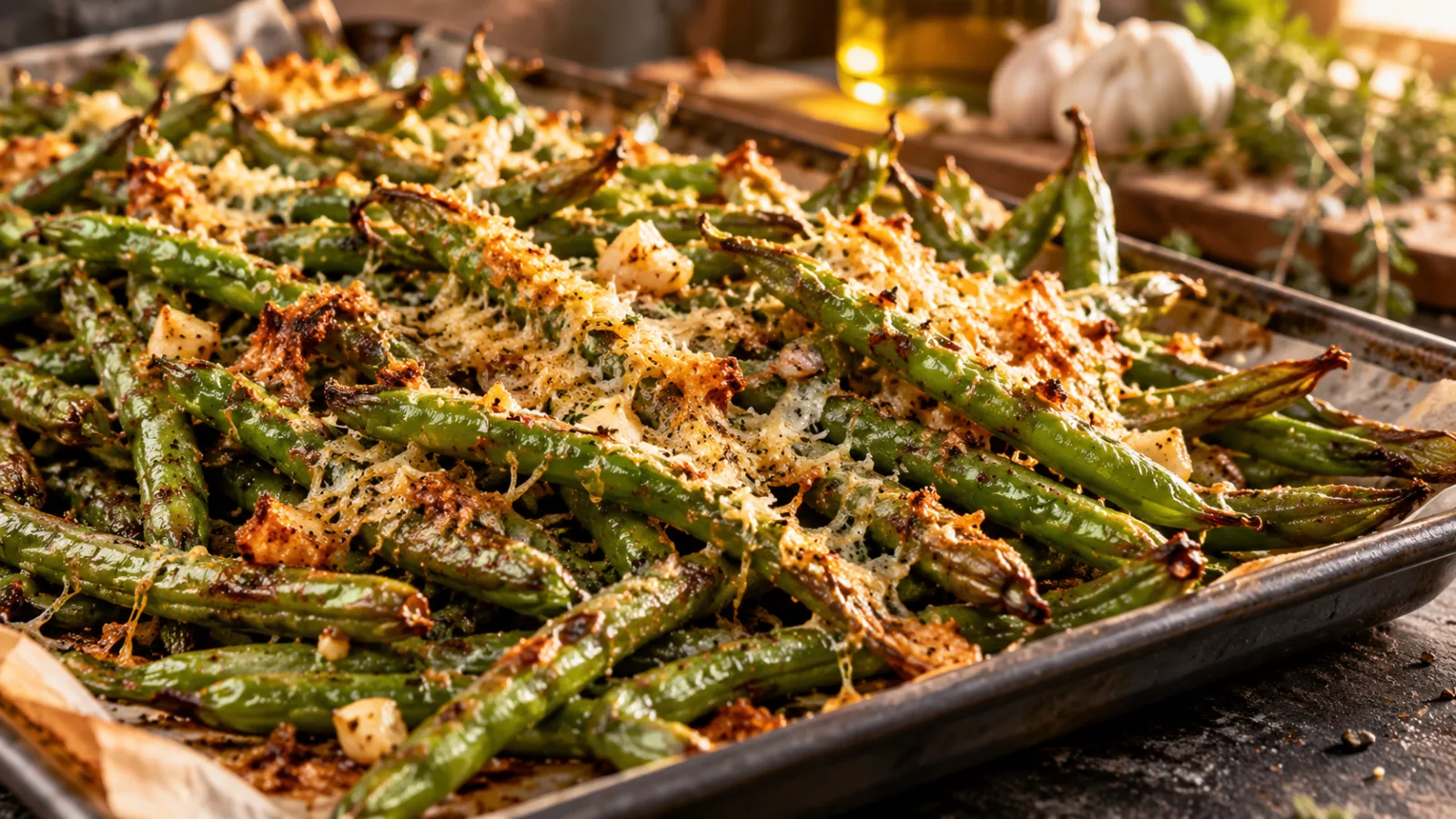 Haricots verts au four croustillants et fondants 1 Haricots verts au four croustillants et fondants