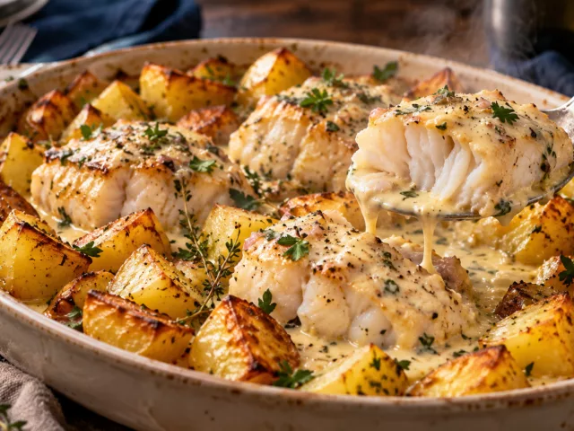 Lotte à la crème et pommes de terre au four 2 Lotte à la crème et pommes de terre au four
