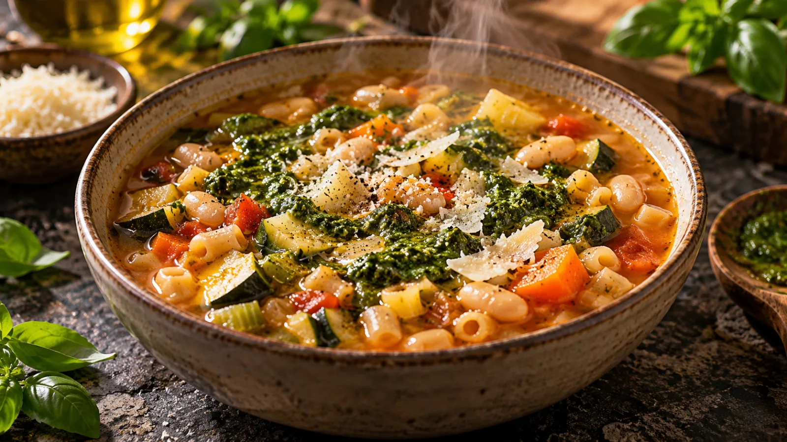 Minestrone au pistou au cookeo 1 Minestrone au pistou au cookeo
