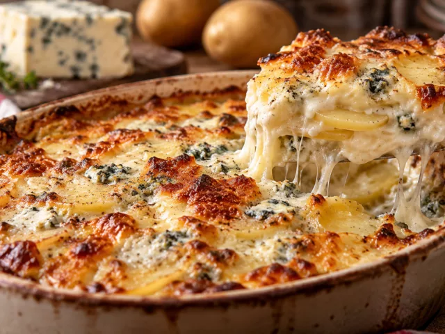 Pommes de terre gratinées à la fourme d'ambert 2 Pommes de terre gratinées à la fourme d'ambert