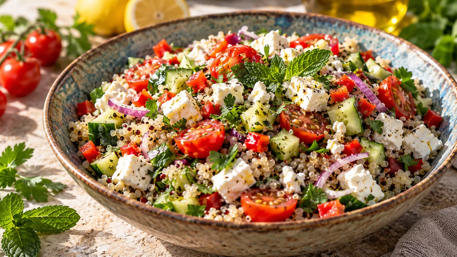 Salade de quinoa à la feta au Cookeo 1 Salade de quinoa à la feta au Cookeo