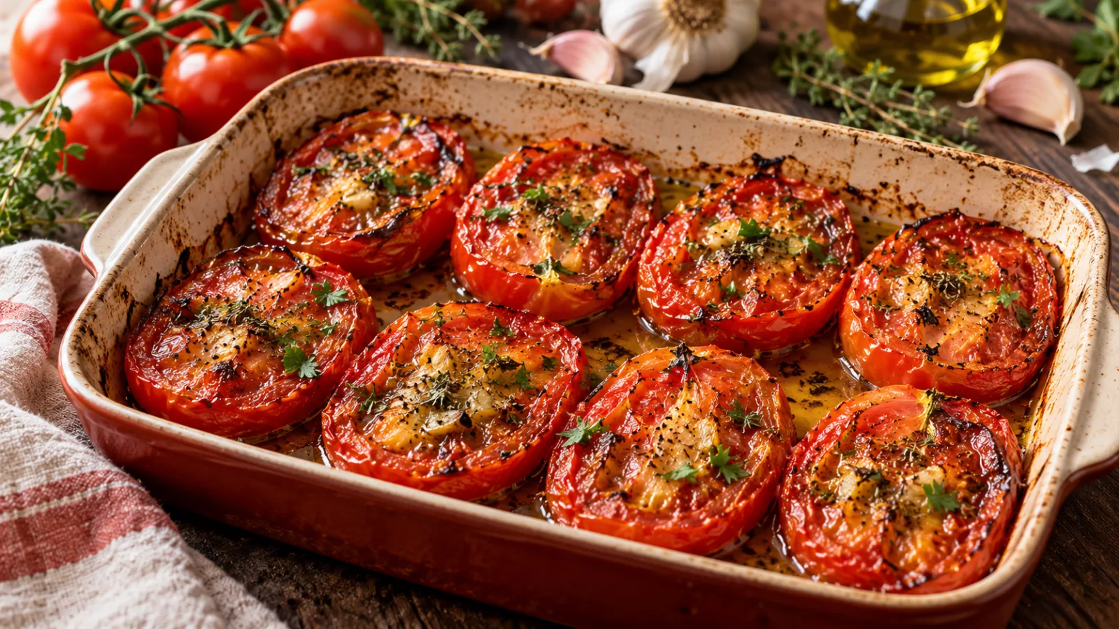 Tomates au four fondantes et caramélisées 1 Tomates au four fondantes et caramélisées